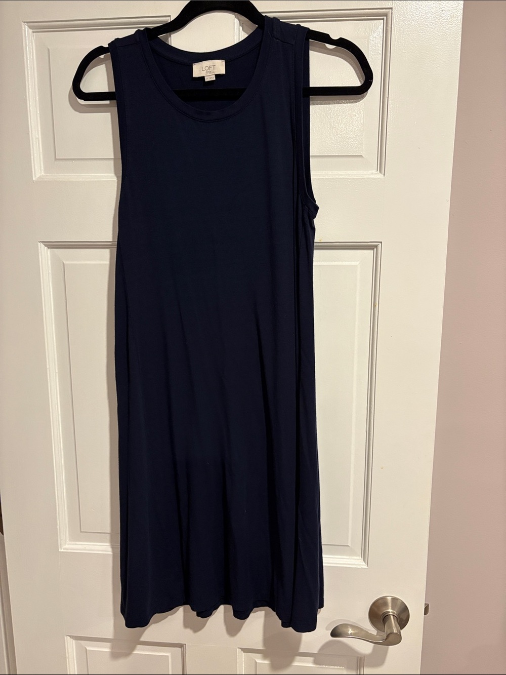 LOFT Navy Sleeveless Mini Swing Dress